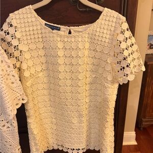 Talbots cream top XS lined